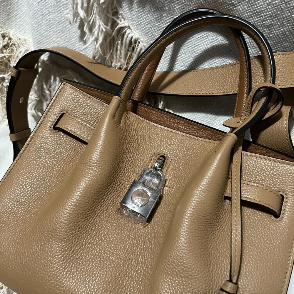 Lanvin Bogey Top Handle Bag Small Sahara/Wood NEW